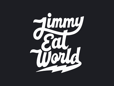 Jimmy Eat World band band merch bandmerch custom lettering hand lettering jimmy eat world lettering logo logotype music merch musician script script lettering typography
