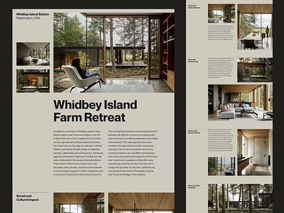 Whidbey Island Editorial Landing Page architectural architecture art direction editorial grid interior landing page layout minimal swiss typo typography ui visual design web design