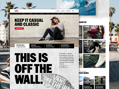 VANS Website Redesign Concept ecommerce interaction off the wall redesign skateboard skateboarding sneakers uiux vans web design website