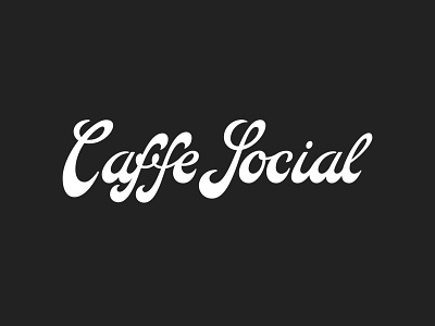 Caffe Social Script Logo cafe branding cafe logo custom lettering hand lettering lettering lettering logo logo logotype restaurant branding restaurant logo script script lettering typography