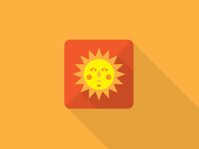 Girard inspired flat iOS long shadow weather app icon