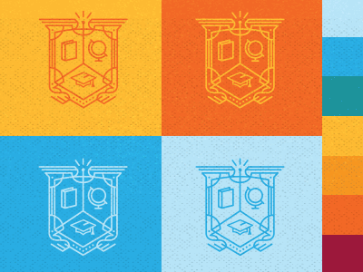Monoweight School Crest badge crest illustration line linework monoweight seal
