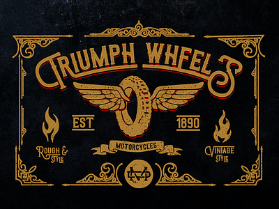 Triumph Wheels decorative display font fonts logotype old school opentype ornament retro font vintage font