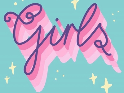 GIRLS Typography branding design illustration typography ui vector