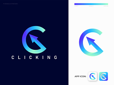 Clicking logo design abstract logo app design app icon art clean colorful gradient logo logo logo design logos logotype minimal minimalist logo modern monogram logo uidesign uxui web design webpage website