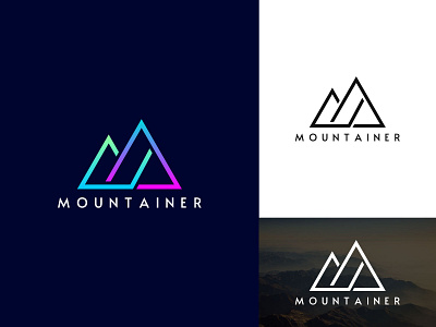 Logo Design app design app icon branding colorful debut shot gradient logo graphics icon illustration lettermark logo logo design logos logotype m letter minimal minimalist mountain logo typography webdesign