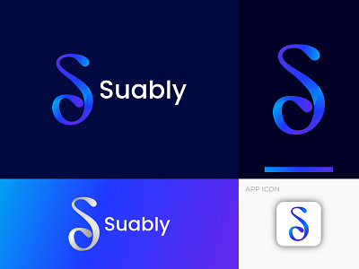 Suably (Logo design) abstract art abstract logo animated app branding colorful debut shot gradient graphic icon illustration logo logo design logo mark logos logotype minimal neon s letter logo typography