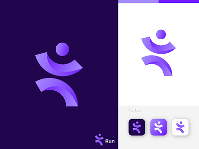 R Letter mark | R logo | Run initial logo design