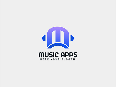 Music apps logo branding graphics illustration logo logo design logos logotype typography ui vector