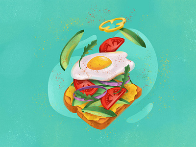 Avocado toast illustration