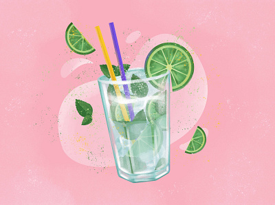 Mojito illustration adobephotoshop cocktail digitalart digitalartist digitalpainting foodanddrinks foodillustration illustration illustration art menu mojito mojitoillustration vector