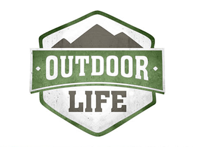 Outdoor Life Logo logo mountains nbc outdoors shield sports texture