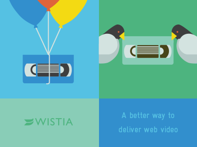 Wistia: A Better Way balloons bird illustration video