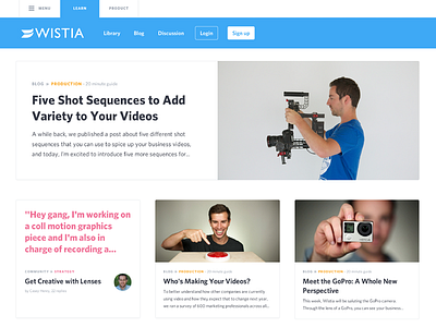Wistia's Learning Hub blog content hub inbound library