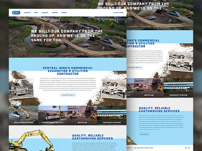 Corell Contractor contractor homepage iowa web web design website