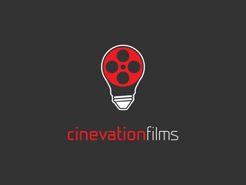 Cinevation Films films reel light bulb mark branding brand logo