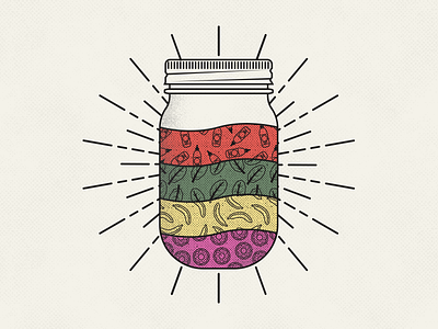 Food & Patterns & Halftones & Shit. food halftones illustration mason jar pattern tasty vector