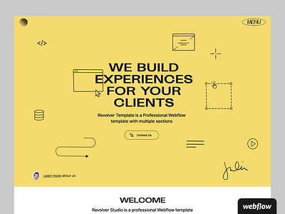 Services Page Revolver Template | Live Site! agency business cms design illustration logo portfolio template ui webflow