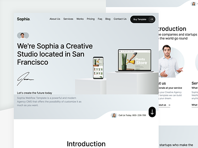 Sophia Webflow Agency Template | Live Site! agency business cms portfolio template ui webflow webflow template
