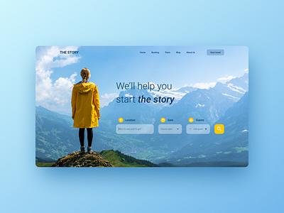 The story - tour search service design figma gradient holidays tour travel ui ux vacation web website weekend