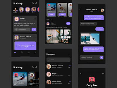 Socialry: Social App — Dark Version