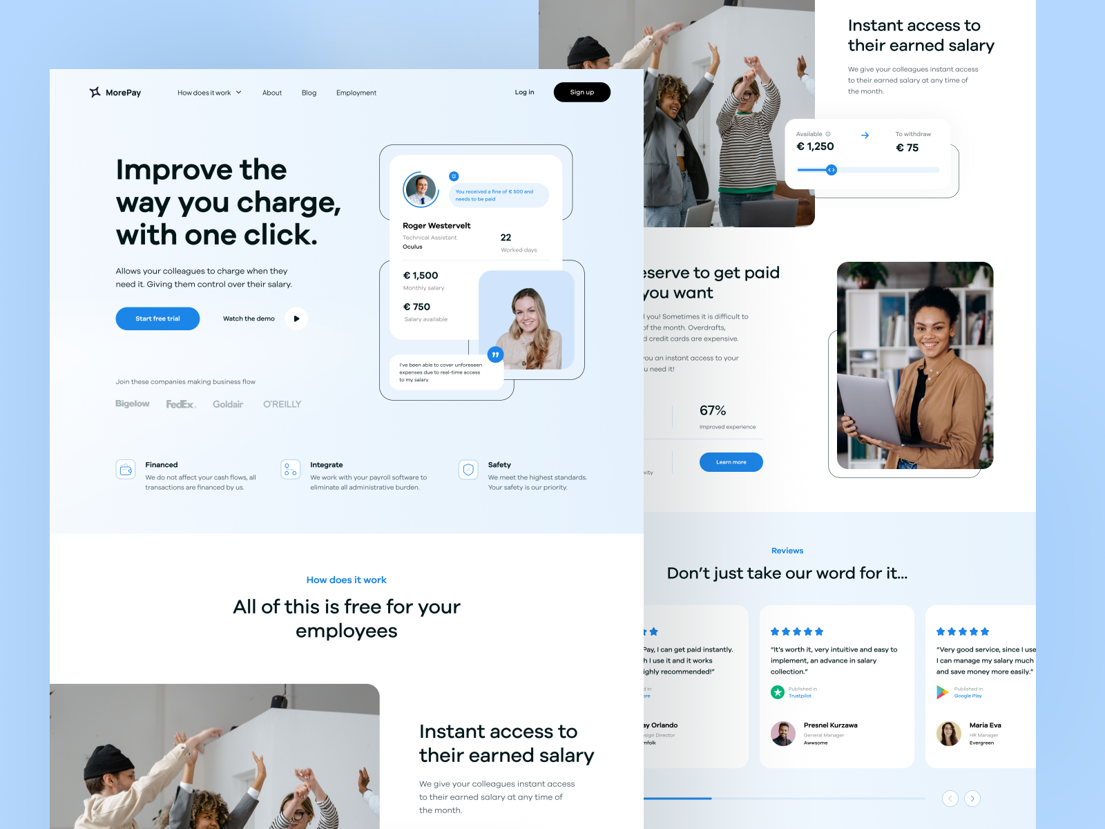 MorePay | Fintech Landing Page - Full Page