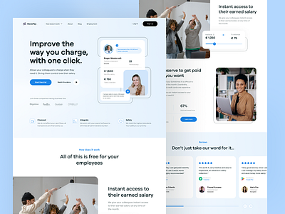 MorePay | Fintech Landing Page - Full Page clean employee finance finance website fintech homepage landing landing page landing page design layout minimalist design money payment salary ui ui design user interface web web design website design