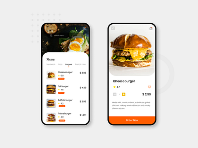 Mobile App — Food Menu app burger menu design food app food menu mobile app design ui