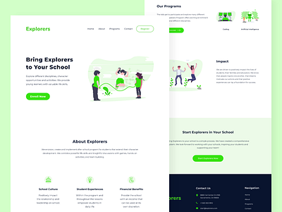 Landing Page — Explorers