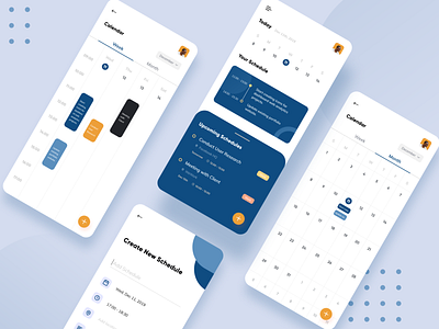 Mobile App — Schedule app blue calendar clean design design trend minimal mobile app mobile app design schedule schedule app task task list to do list todo todolist ui user interface