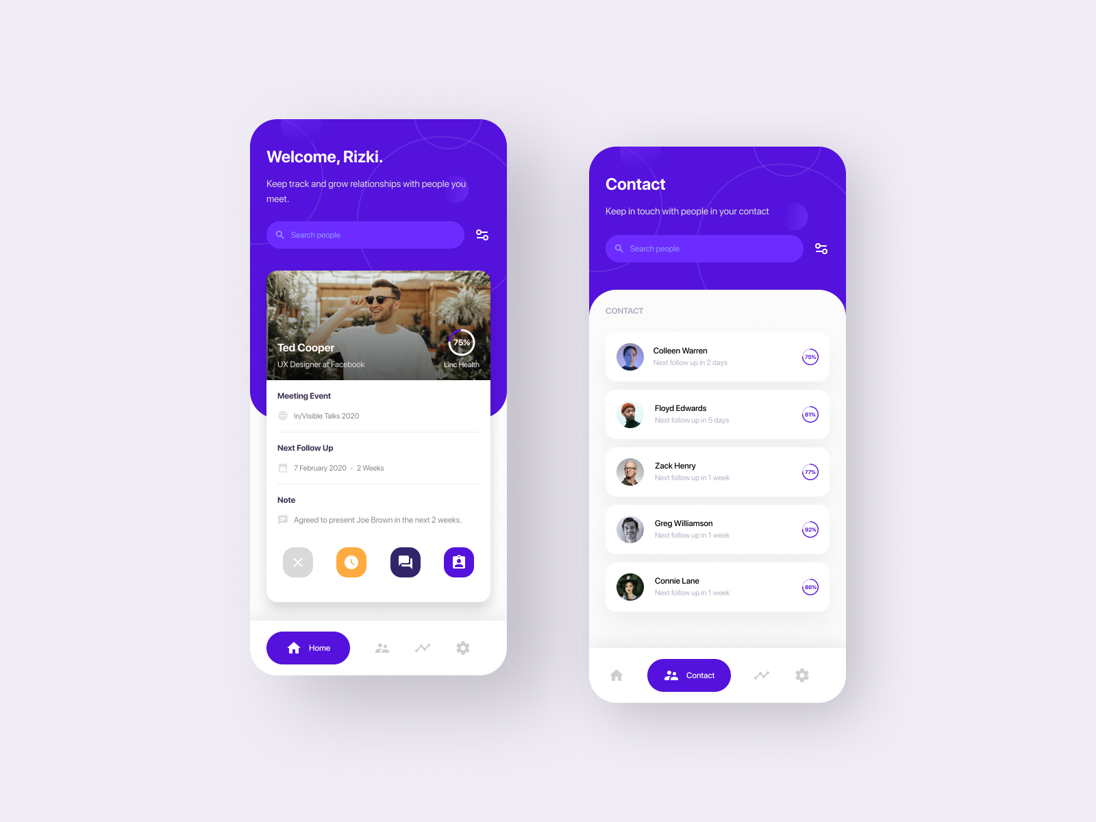 Mobile App — Professional Contact by Rizki Mulyawan on Dribbble