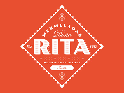Mermeladas Doña Rita branding design logo packaging retro typogaphy vector