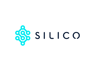 Silico Logo branding dots icon logo mark science wordmark