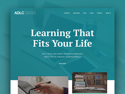 ADLC Homepage education ui ux web design website
