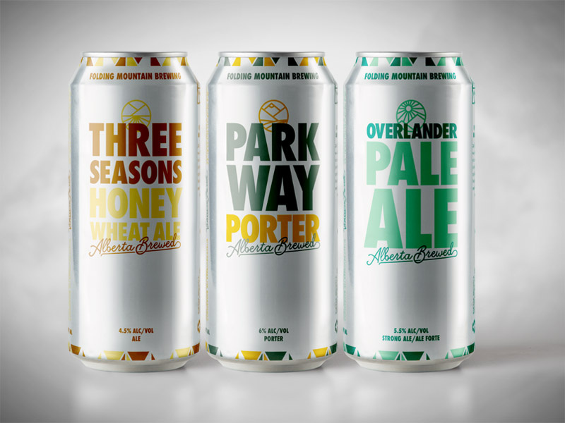 Folding Mountain Brewing Cans packaging identity hinton craft brewery branding beer can beer alberta