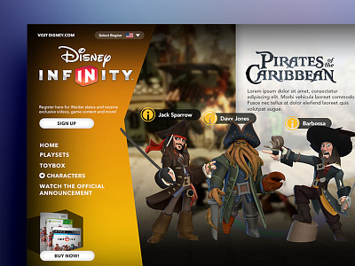 Infinity Pirates disney ui web