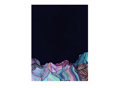Mountain Lines color colors creative digital painting illustration linework painting