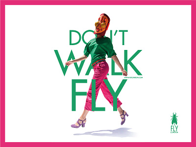 Don't Walk Fly advertising shoes typography