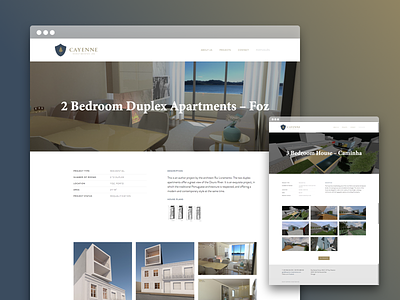 Cayenne Investments interface layout real estate ui webdesign