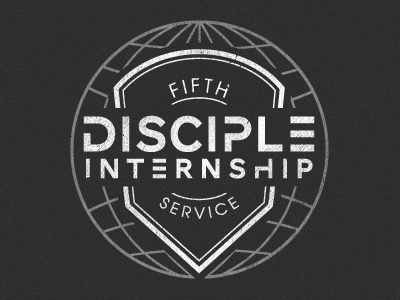 Fifth Service Internship badge black disciple fifth service globe intern internship logo ministry white