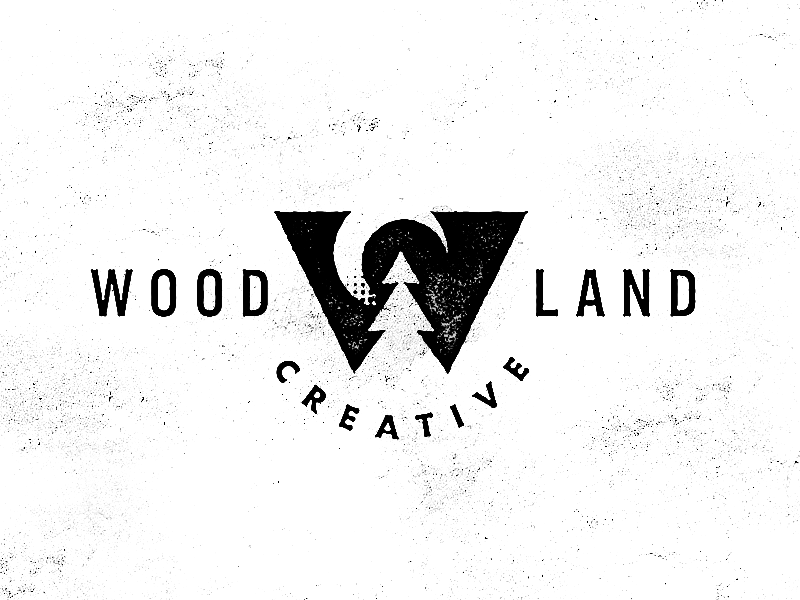 Woodland Creative alternate gothic badge crescent futura logo moon pine tree triangle
