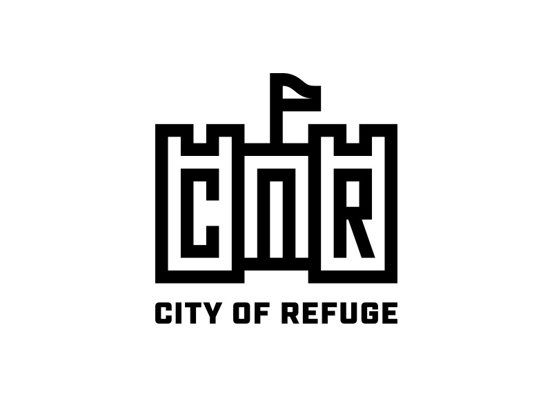 COR Youth Ministry identity city castle refuge flag lines illustration industry logo