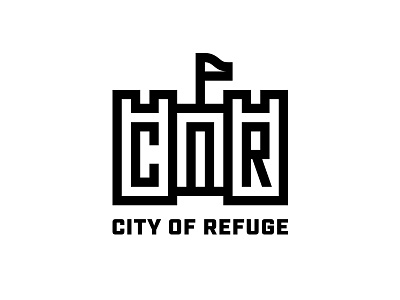 COR Youth Ministry castle city flag identity illustration industry lines logo refuge