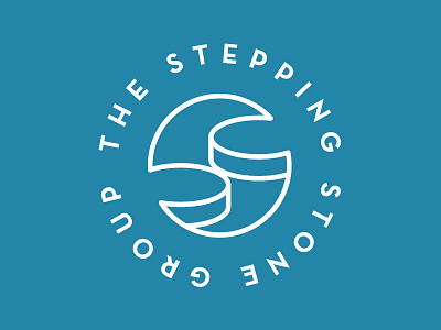 Stepping Stone Lockup brand circle identity logo monogram s stair step stone