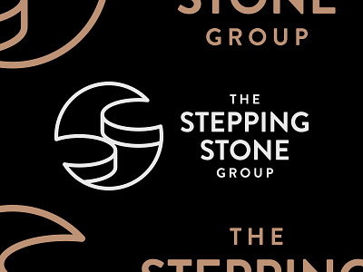 Stepping Stone Final brand brandon grotesque circle home identity logo monogram real estate rental stair step stone