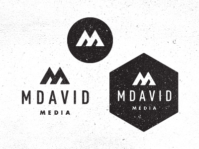 M David Media angle badge branding circle din futura identity logo m modern mountain noise photo photography stripes texture triangle