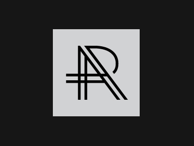 R Mark a angle easel lines modern monogram r square