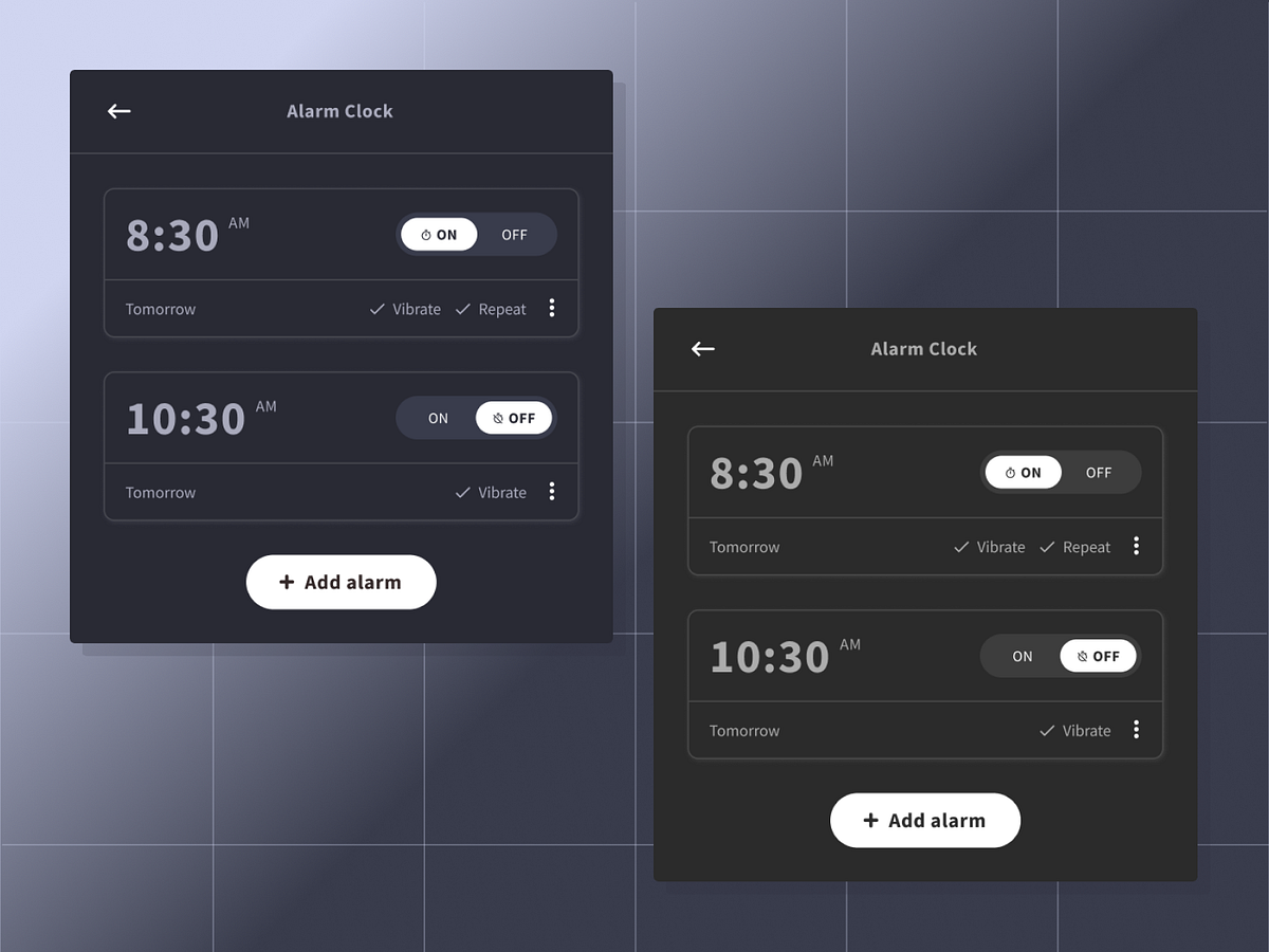 Simple Alarm Clock by Jamie Sigadel on Dribbble