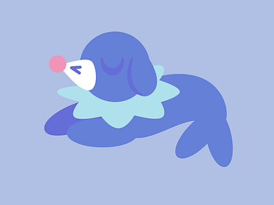 Popplio cute illustration pokemon simple vector