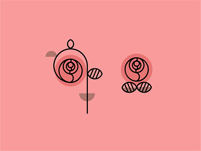 Roses cute flowers girly illustration pink rose simple
